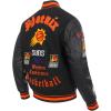 Pro Standard Mens NBA Old English Varsity Jacket(Black/Orange)