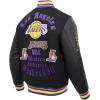 Pro Standard Mens NBA Old English Varsity Jacket(Black/Purple)