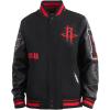 Pro Standard Mens NBA Old English Varsity Jacket(Black/Red/Black)