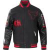 Pro Standard Mens NBA Old English Varsity Jacket(Black/Red/Black)
