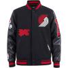 Pro Standard Mens NBA Old English Varsity Jacket(Black/Red/Black)