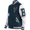 Pro Standard Mens NBA Old English Varsity Jacket(Forest Green/White)