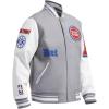 Pro Standard Mens NBA Old English Varsity Jacket(Heather Grey/White)
