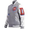 Pro Standard Mens NBA Old English Varsity Jacket(Heather Grey/White)