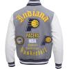 Pro Standard Mens NBA Old English Varsity Jacket(Heather Grey/White/Midnight Navy)