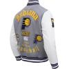 Pro Standard Mens NBA Old English Varsity Jacket(Heather Grey/White/Midnight Navy)