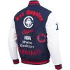Pro Standard Mens NBA Old English Varsity Jacket(Midnight Navy/Red/Midnight Navy)
