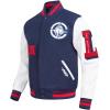 Pro Standard Mens NBA Old English Varsity Jacket(Midnight Navy/Red/Midnight Navy)