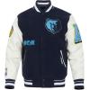 Pro Standard Mens NBA Old English Varsity Jacket(Midnight Navy/White)