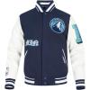 Pro Standard Mens NBA Old English Varsity Jacket(Midnight Navy/White)