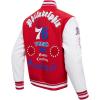 Pro Standard Mens NBA Old English Varsity Jacket(Red/White)