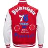 Pro Standard Mens NBA Old English Varsity Jacket(Red/White)