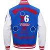 Pro Standard Mens NBA Old English Varsity Jacket(Royal Blue/Red)