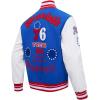 Pro Standard Mens NBA Old English Varsity Jacket(Royal Blue/Red)