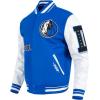 Pro Standard Mens NBA Old English Varsity Jacket(Royal Blue/White)