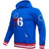Pro Standard Mens NBA Retro Classics Pull Over Hoodie(Royal Blue/Red)