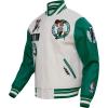 Pro Standard Mens NBA Retro Classics Varsity Jacket(Eggshell/ Kelly Green)