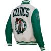 Pro Standard Mens NBA Retro Classics Varsity Jacket(Eggshell/ Kelly Green)