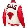 Pro Standard Mens NBA Retro Classics Varsity Jacket(Eggshell/ Red)
