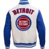 Pro Standard Mens NBA Retro Classics Varsity Jacket(Eggshell/Royal Blue)