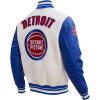 Pro Standard Mens NBA Retro Classics Varsity Jacket(Eggshell/Royal Blue)