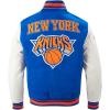 Pro Standard Mens NBA Retro Classics Varsity Jacket(Royal Blue/Orange)