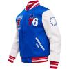 Pro Standard Mens NBA Retro Classics Varsity Jacket(Royal Blue/Red)