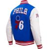 Pro Standard Mens NBA Retro Classics Varsity Jacket(Royal Blue/Red)