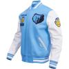 Pro Standard Mens NBA Retro Classics Varsity Jacket(University Blue/White)