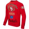 Pro Standard Mens NFL Old English Brushed Back French Terry Crewneck Sweatshirt(Red)