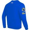 Pro Standard Mens NFL Old English Brushed Back French Terry Crewneck Sweatshirt(Royal Blue)