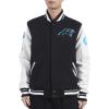 Pro Standard Mens NFL Old English Varsity Jacket(Black/White)