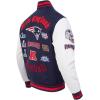 Pro Standard Mens NFL Old English Varsity Jacket(Midnight Navy/Red/Midnight Navy)
