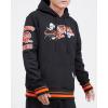 Pro Standard Mens NFL Retro Classics Brushed Back French Terry Pull Over Hoodie(Black/Orange)
