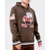 Pro Standard Mens NFL Retro Classics Brushed Back French Terry Pull Over Hoodie(Brown)