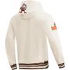 Pro Standard Mens NFL Retro Classics Brushed Back French Terry Pull Over Hoodie(Eggshell/ Brown)