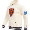 Pro Standard Mens NFL Retro Classics Brushed Back French Terry Pull Over Hoodie(Eggshell/ Midnight Navy)