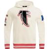 Pro Standard Mens NFL Retro Classics Brushed Back French Terry Pull Over Hoodie(Eggshell/ Red)
