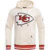 Pro Standard Mens NFL Retro Classics Brushed Back French Terry Pull Over Hoodie(Eggshell/ Red)