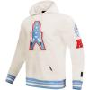 Pro Standard Mens NFL Retro Classics Brushed Back French Terry Pull Over Hoodie(Eggshell/ University Blue)
