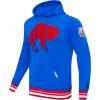 Pro Standard Mens NFL Retro Classics Brushed Back French Terry Pull Over Hoodie(Royal Blue/Red)