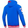 Pro Standard Mens NFL Retro Classics Brushed Back French Terry Pull Over Hoodie(Royal Blue/Red)