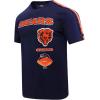 Pro Standard Mens NFL Retro Classics Taping Tee(Midnight Navy/Orange/Midnight Navy)