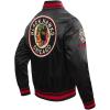 Pro Standard Mens NHL Retro Classics Satin Jacket(Black/Red/Black)