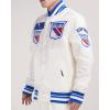 Pro Standard Mens NHL Retro Classics Satin Jacket(Eggshell/Royal Blue)