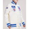 Pro Standard Mens NHL Retro Classics Satin Jacket(Eggshell/Royal Blue)
