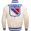 Pro Standard Mens NHL Retro Classics Satin Jacket(Eggshell/Royal Blue)