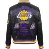 Pro Standard Womens NBA Old English Satin Jacket(Black/Purple)