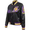 Pro Standard Womens NBA Old English Satin Jacket(Black/Purple)