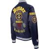 Pro Standard Womens NBA Old English Satin Jacket(Midnight Navy)